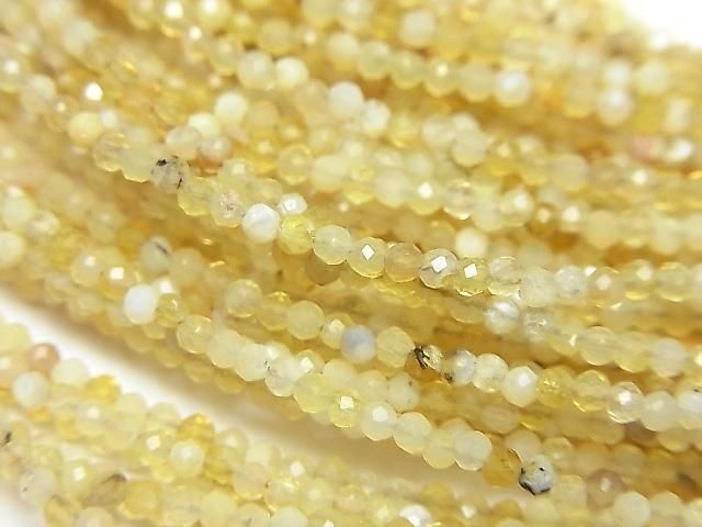 【動画】【素晴らしい輝き】イエローオパールAA+ ラウンドカット2mm 1連(ネックレス) サムネイル2