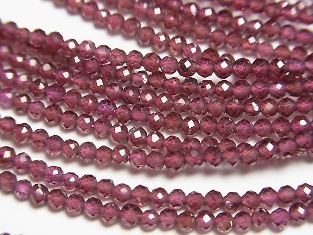 【動画】【素晴らしい輝き】モザンビークガーネットAAA- ラウンドカット2mm 1連(ネックレス) サムネイル2