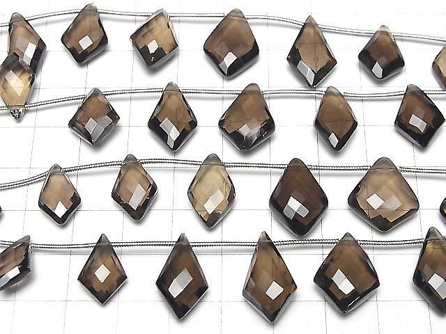 【動画】宝石質スモーキークォーツAAA- 変形ダイヤカット 1連(8粒) サムネイル3