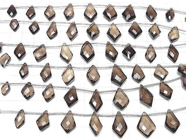 【動画】宝石質スモーキークォーツAAA- 変形ダイヤカット 1連(8粒) サムネイル4