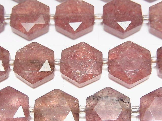 【動画】ピンクエピドートAA+ ヘキサゴンカット12×13mm 1連(約36cm) サムネイル2