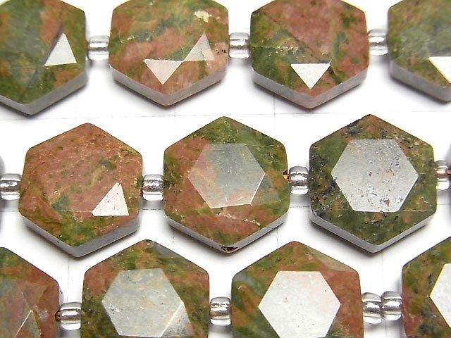 【動画】ユナカイト ヘキサゴンカット12×13mm 1連(約36cm) サムネイル2
