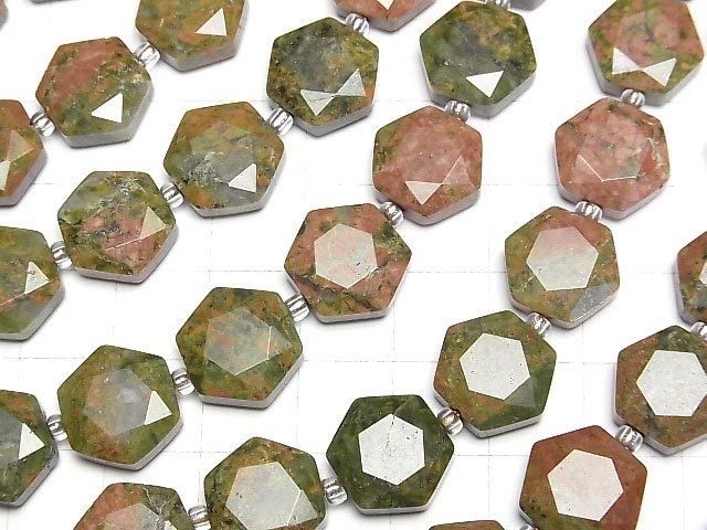 【動画】ユナカイト ヘキサゴンカット12×13mm 1連(約36cm) サムネイル3