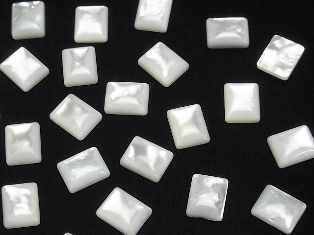 【動画】高品質ホワイトシェル(白蝶貝)AAA レクタングル カボション10×8mm 4個 サムネイル3