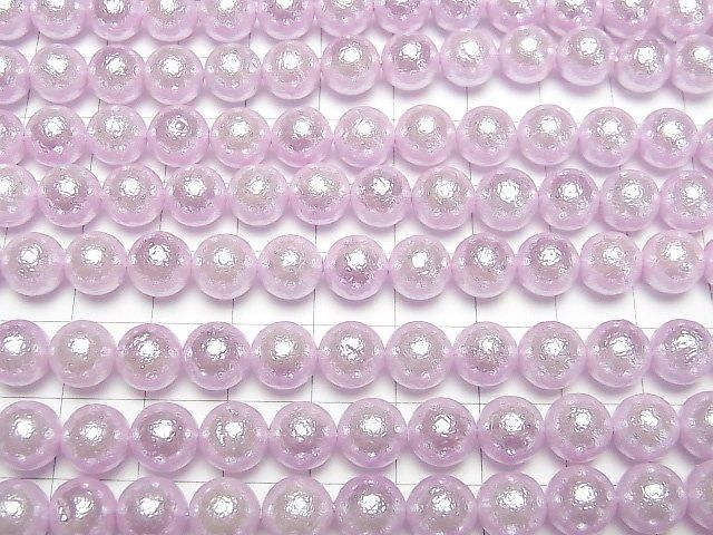 【動画】貝パール(シュガーパール) ピンク ラウンド8mm 1連(約38cm) サムネイル3