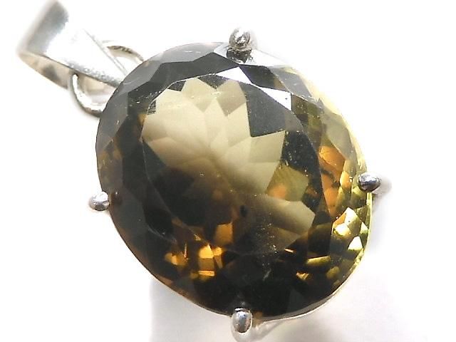 【動画】【1点もの】レモン×スモーキークォーツAAA- ペンダントトップ SILVER925製 NO.22の画像