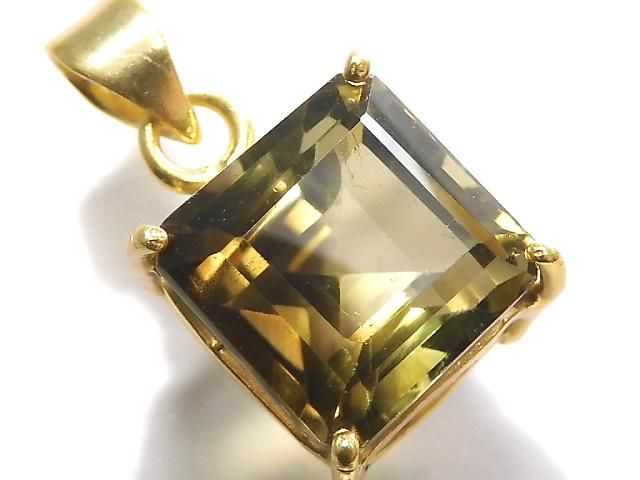 【動画】【1点もの】レモン×スモーキークォーツAAA- ペンダントトップ 18KGP製 NO.27の画像