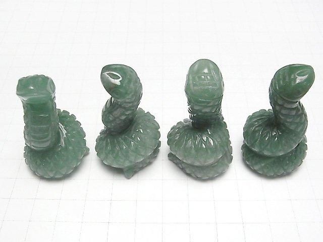 【動画】グリーンアベンチュリン へびモチーフ 49×28mm 【穴なし】 1個 サムネイル3