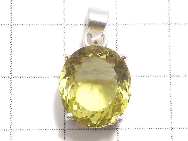 【動画】【1点もの】宝石質レモンクォーツAAA ファセットカットペンダントトップ SILVER925製 NO.46 サムネイル2