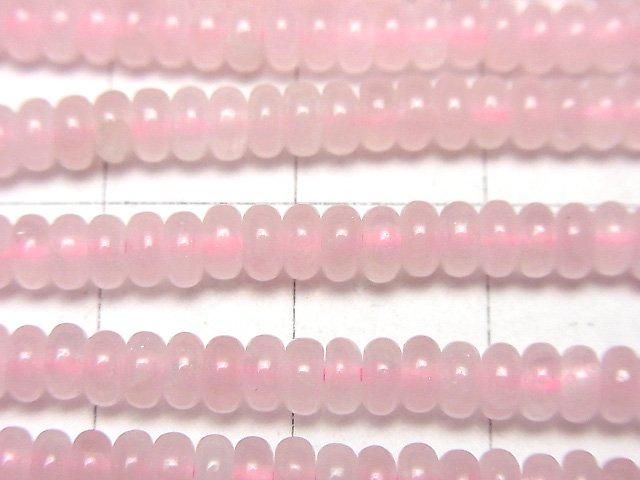 【動画】ローズクォーツAA++ ロンデル(ボタン)4×4×1.5mm 1連(約37cm) サムネイル2