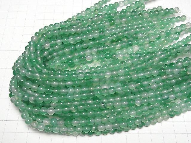 【動画】グリーンカラーカルセドニー ラウンド6mm 1連(約35cm) サムネイル4
