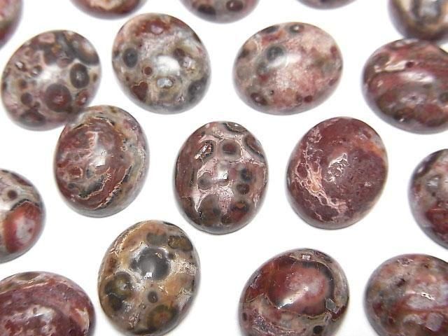 【動画】レオパードスキンジャスパー オーバル カボション12×10mm 4個の画像