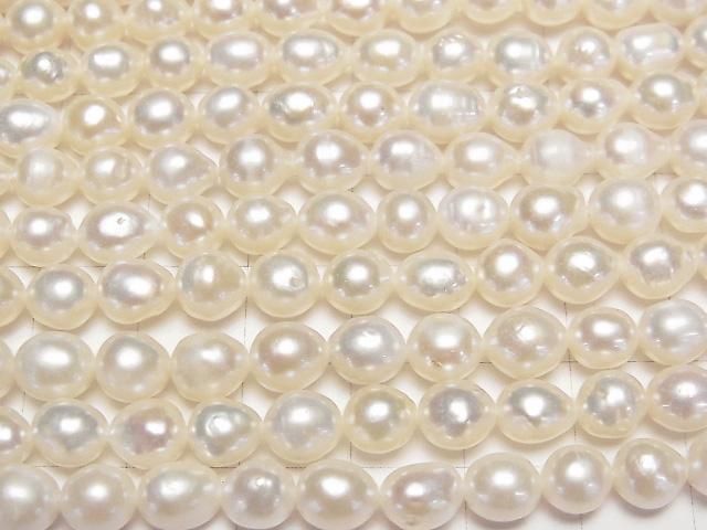 【動画】淡水真珠AA ナチュラルラウンド〜ライス6mm ホワイト 1連(約34cm) サムネイル2