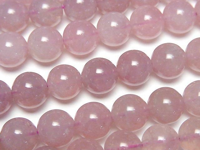 【動画】マダガスカル産ディープローズクォーツAAA- ラウンド8mm 半連/1連(約38cm)の画像