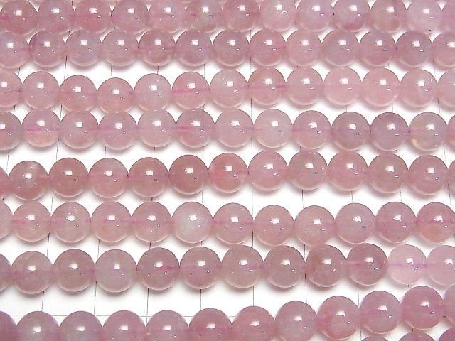 【動画】マダガスカル産ディープローズクォーツAAA- ラウンド8mm 半連/1連(約38cm) サムネイル3
