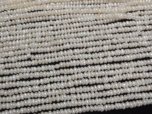 【動画】淡水真珠AA++ ホワイト ロンデル3~4mm 1連(約34cm) サムネイル3