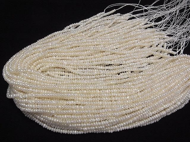 【動画】淡水真珠AA++ ホワイト ロンデル3~4mm 1連(約34cm) サムネイル4