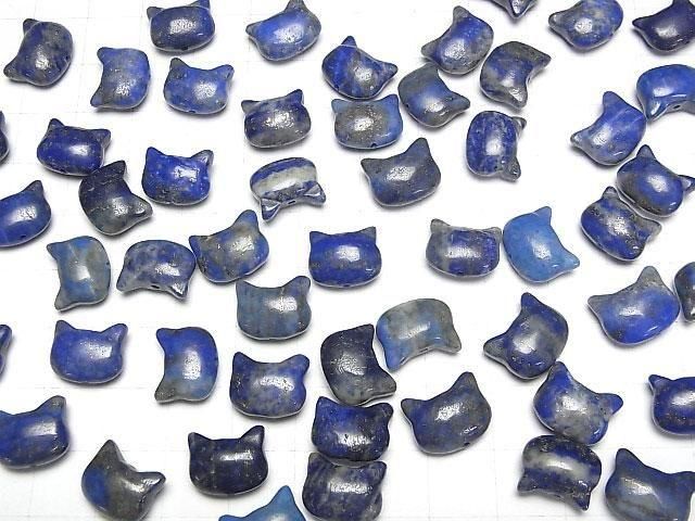 【動画】ラピスラズリAA 猫モチーフ10×13mm 【貫通穴】 3個 サムネイル4