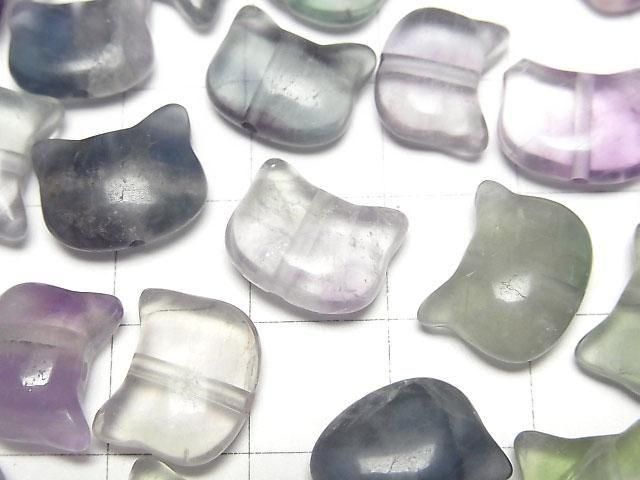 【動画】マルチカラーフローライト 猫モチーフ10×12mm 【貫通穴】 3個 サムネイル2