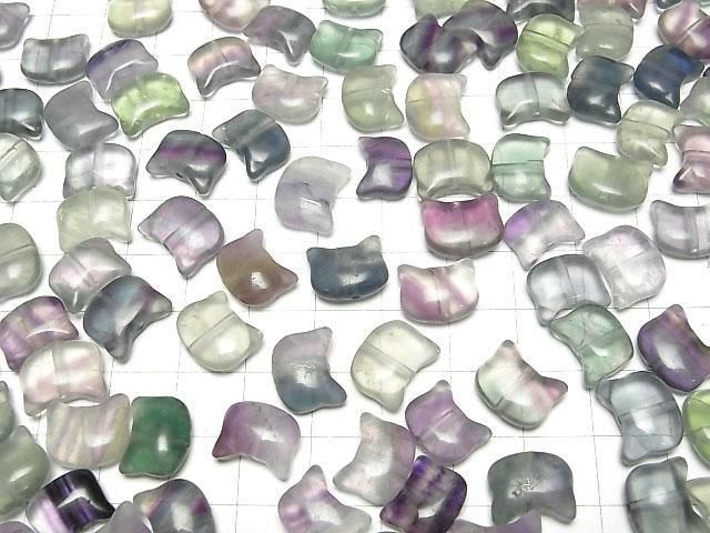 【動画】マルチカラーフローライト 猫モチーフ10×12mm 【貫通穴】 3個 サムネイル4