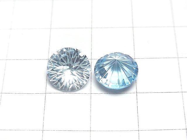 【動画】宝石質スカイブルートパーズAAA ルース ラウンド ファンシーカット10×10mm 1粒 サムネイル2