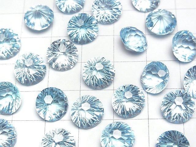 【動画】宝石質スカイブルートパーズAAA ルース ラウンド ファンシーカット10×10mm 1粒 サムネイル3