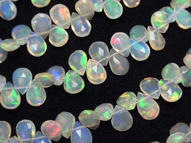 【動画】宝石質エチオピア産オパールAAA ペアシェイプ ブリオレットカット 【Sサイズ】 半連/1連(約16cm) サムネイル3