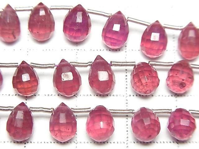 【動画】宝石質ルビーAAA- ドロップカット 半連/1連(20粒) サムネイル2
