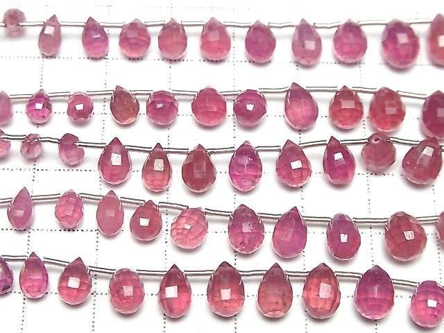 【動画】宝石質ルビーAAA- ドロップカット 半連/1連(20粒) サムネイル3