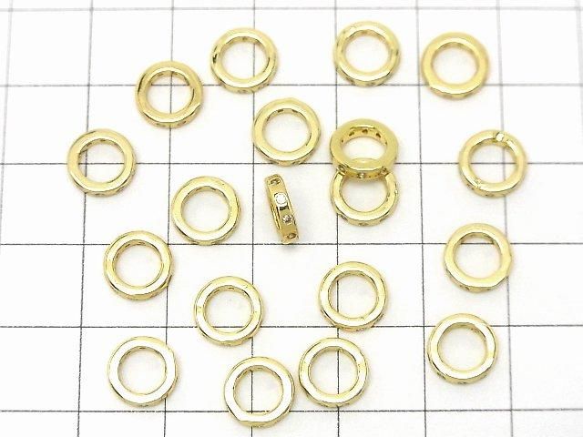 メタルパーツ ロンデル8×8×2mm ゴールドカラー(CZ付) 2個 サムネイル4