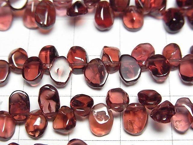 【動画】宝石質モザンビークガーネットAAA フラットタンブル 1連(約16cm) サムネイル2