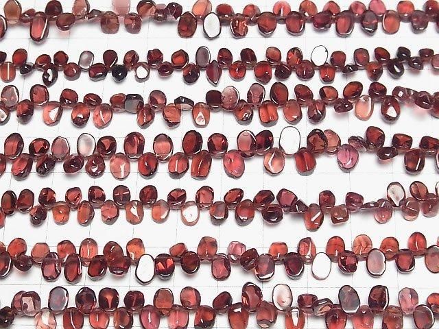 【動画】宝石質モザンビークガーネットAAA フラットタンブル 1連(約16cm) サムネイル4