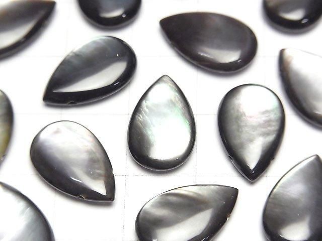 【動画】高品質ブラックシェルAAA 横穴 ペアシェイプ 16×10mm 4粒 サムネイル2