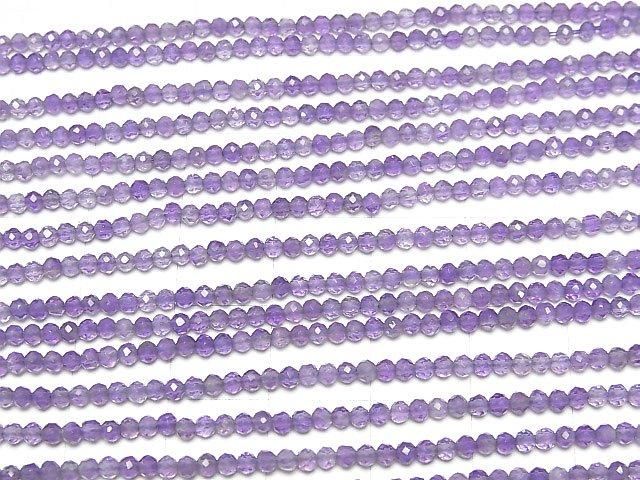 【動画】【素晴らしい輝き】アメジストAA++ ラウンドカット2.5mm 1連(約37cm) サムネイル3
