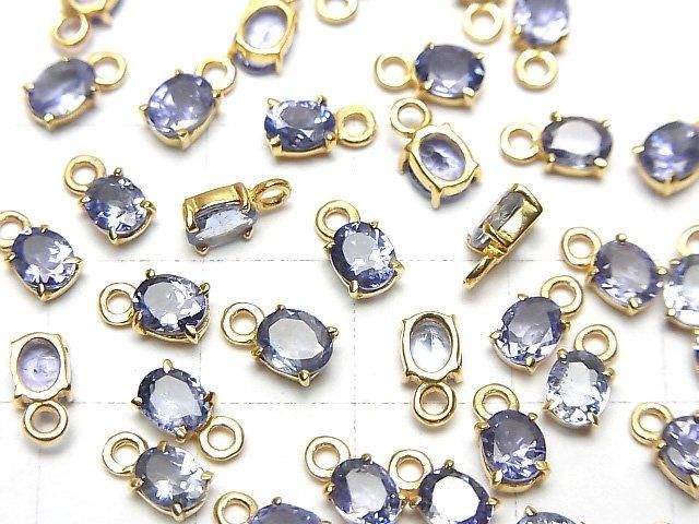 【動画】宝石質タンザナイトAAA 枠留めオーバルファセットカット5×4mm 18KGP 1個 サムネイル4