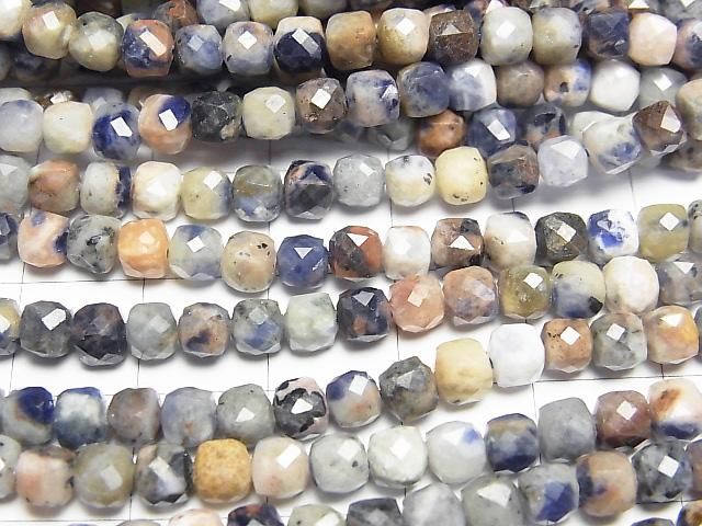 【動画】【素晴らしい輝き】レッドラインソーダライト キューブカット4×4×4mm 1連(約37cm) サムネイル2