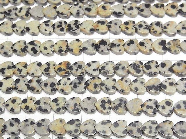【動画】ダルメシアンジャスパー 縦穴ハート6×6mm 1連(約36cm) サムネイル3