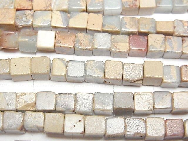 【動画】インプレッションストーン キューブ4.5×4.5×4.5mm 1連(約36cm) サムネイル2