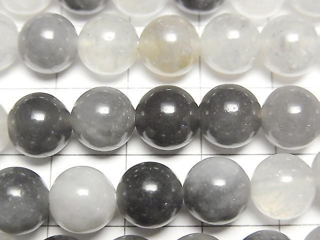 【動画】グレークォーツAA ラウンド8.5mm 1連(約36cm) サムネイル2