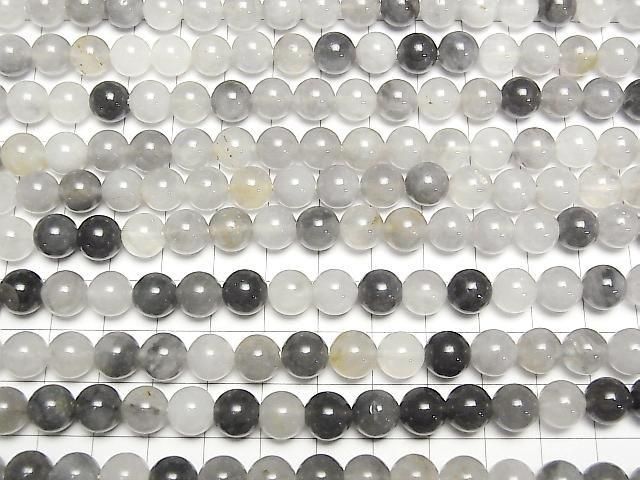 【動画】グレークォーツAA ラウンド8.5mm 1連(約36cm) サムネイル3