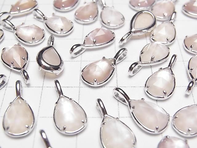 【動画】ピンクシェル×クリスタルAAA 枠留めペアシェイプカット12×8mm SILVER925製 1個 サムネイル3