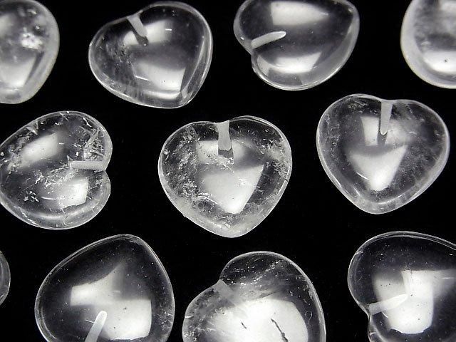 【動画】クリスタルAA+ 片穴ハート14.5×15×5mm 2個の画像