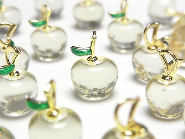 【動画】レモンクォーツAAA- フルーツチャーム 【りんご】 3個の画像