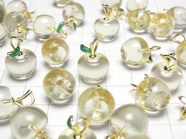 【動画】レモンクォーツAAA- フルーツチャーム 【りんご】 3個 サムネイル3