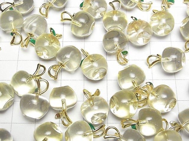【動画】レモンクォーツAAA- フルーツチャーム 【りんご】 3個 サムネイル4