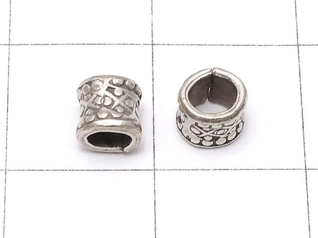 カレンシルバー フラワー模様入りロンデル4.5×4.5×4mm 5粒 サムネイル2