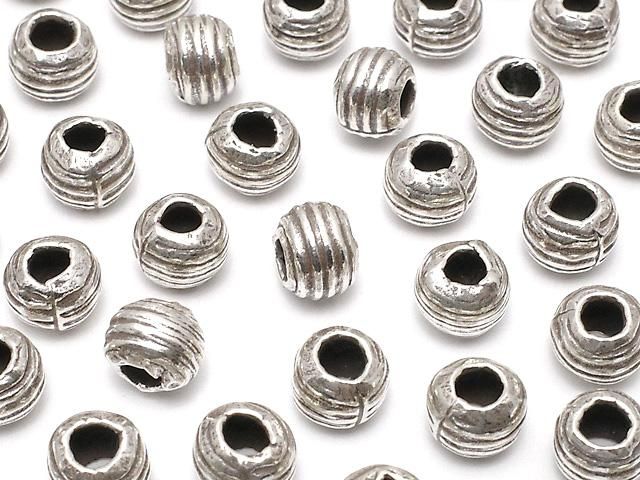 カレンシルバー ライン入りロンデル6×6×4.5mm 2粒の画像