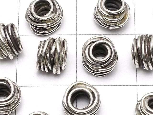 カレンシルバー ロンデル6×6×5mm いぶし 2粒 サムネイル2