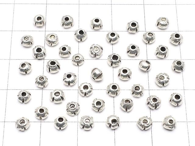 カレンシルバー ライン入りロンデル4×4×3mm ホワイトシルバー 5個 サムネイル4