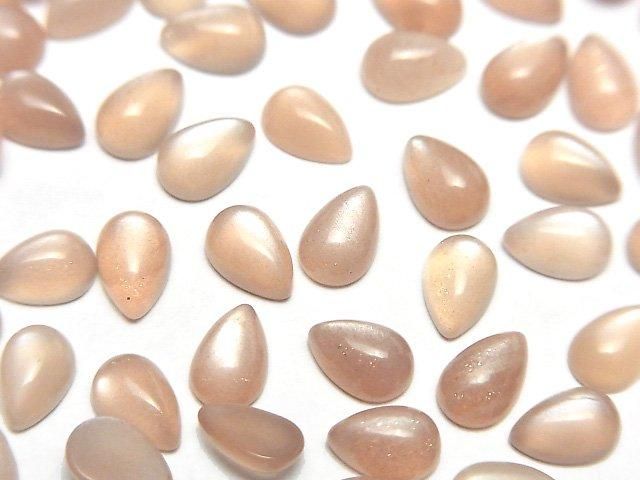 【動画】ピーチムーンストーンAAA- ペアシェイプ カボション6×4mm 10個の画像